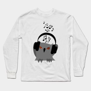 Angry owl music funny design Long Sleeve T-Shirt